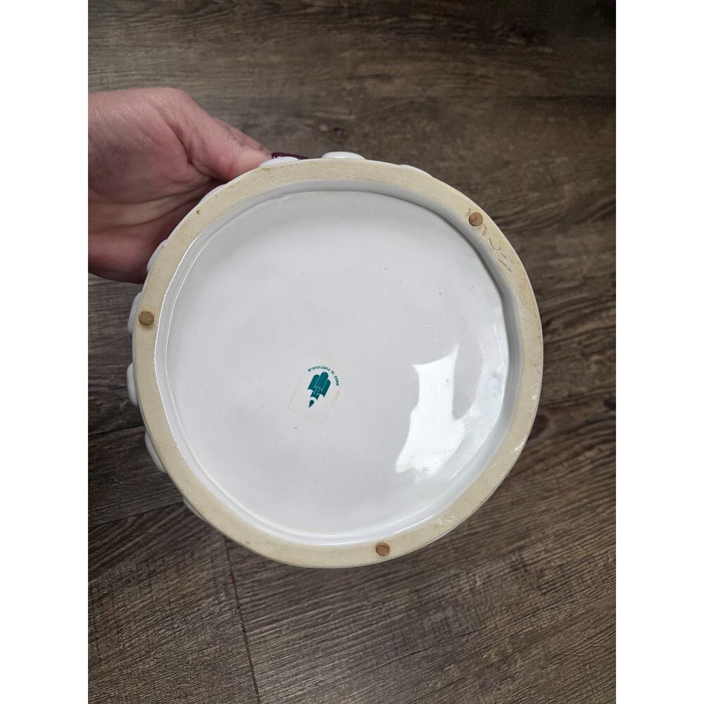 Partylite White Lattice 3 Wick Holder Rare White Basket Plate Bowl Portugal - Picture 4 of 4